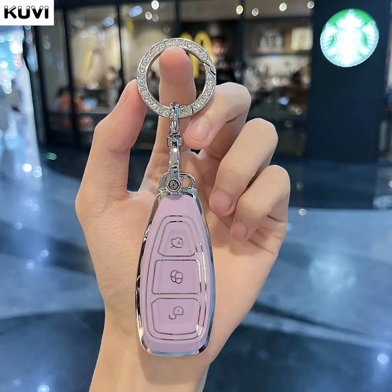TPU Auto Smart Key Fall Abdeckung Schlüsselanhänger Für Ford Focus 3 4 ST Mondeo MK3 MK4 Fiesta Fusion Kuga Ecosport Schützen Fob Zubehör