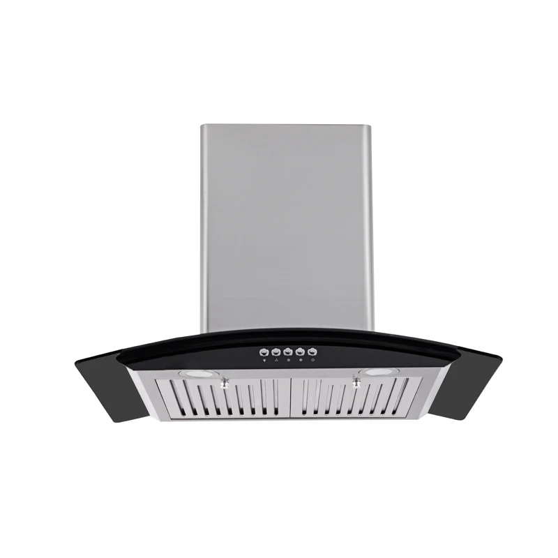 high quality factory direct sales ac220-240V motor power 200W glass touch control low noise kitchen hood range hood exhaust hood