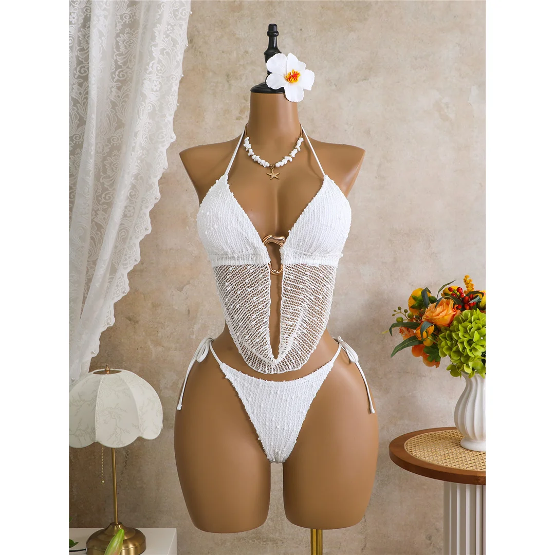 Neuer Tankini-Bikini mit Ausschnitten, Neckholder-Bikini, Damen-Badeanzug, zweiteiliges Bikini-Set, Badeanzug mit Trägern, Badebekleidung, Badeanzug V8076 – Detail 9