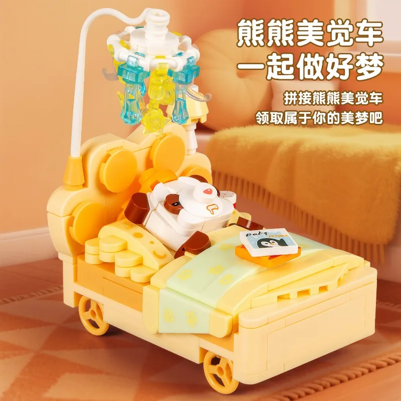 مكعبات بناء الحيوانات الأليفة اللطيفة من Moonlight Society لتزيين سطح المكتب التعليمية هدية عيد ميلاد للفتيات ألعاب ألغاز إبداعية #2