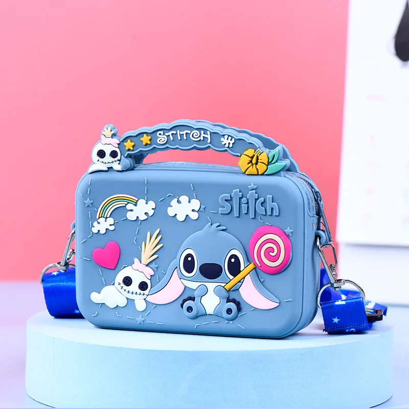 Disney Stitch Silicone Bag Sanrio Kitty Cartoon Anime Figure Stich Shoulder Bag Lilo Stitch Kids Accessories Coin Purse Gift