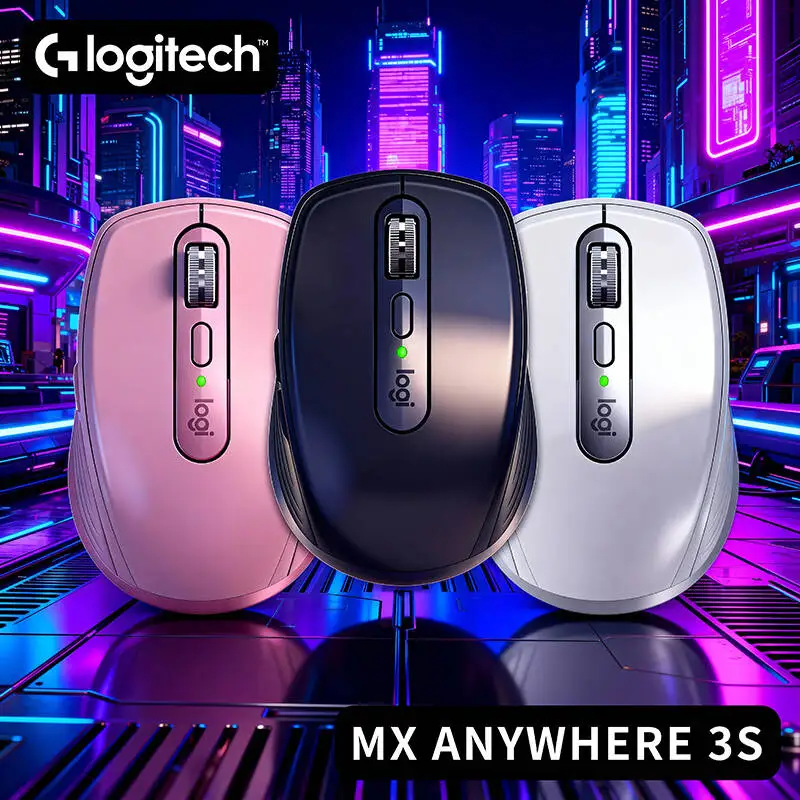 

Logitech MX Anywhere 3S Wireless Bluetooth Mouse 8000 DPI Silent Click Ergonomic Rechargeable for Laptop PC Office Travel Use