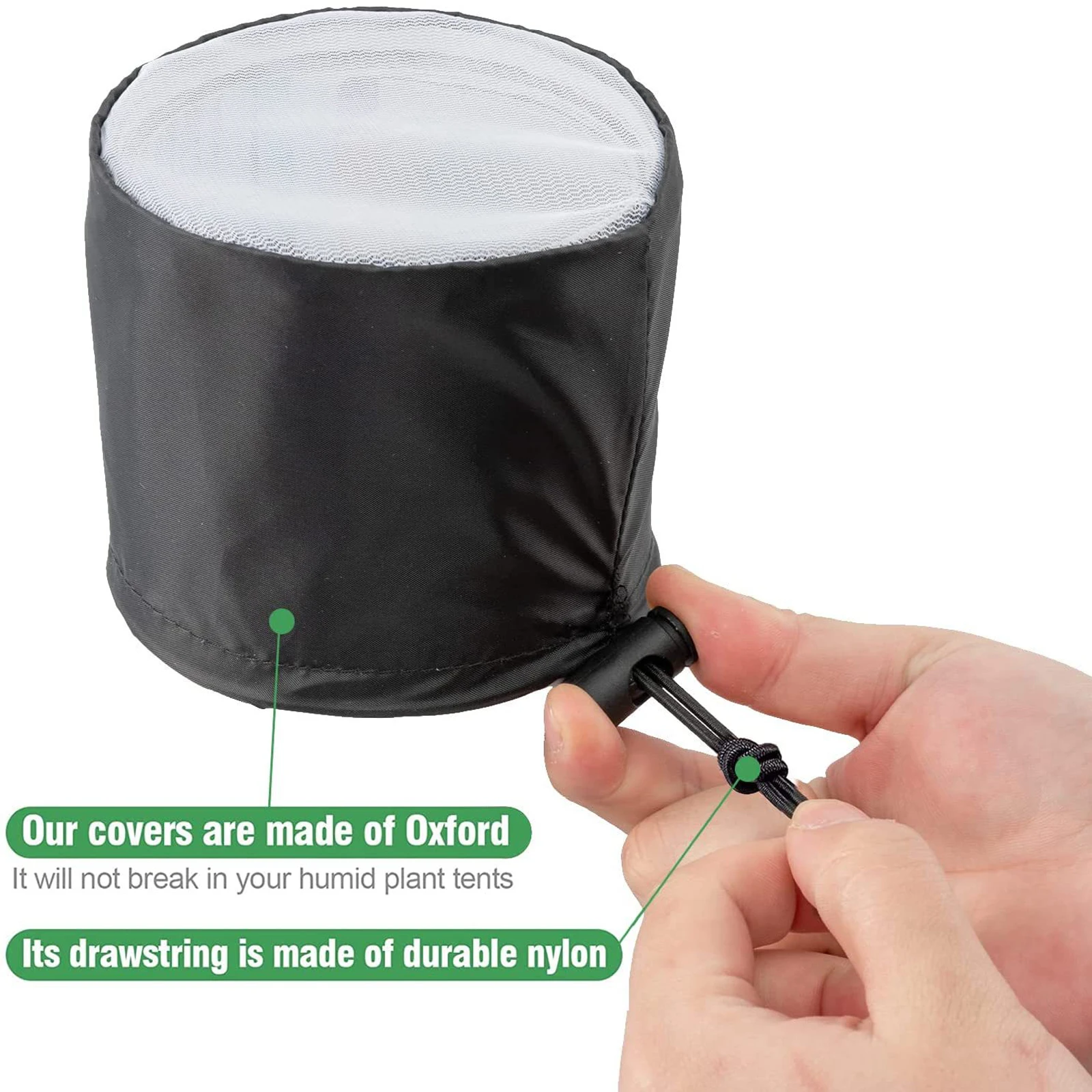 2Pcs/Set Grow Tents Duct Filter Vent Cover with Elastic Band Fixed Buckle Greenhouse Insect Proof Ventilation Covers for Plants