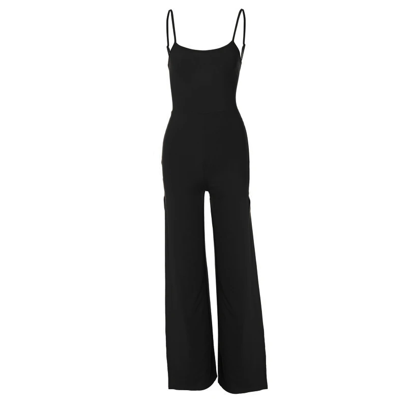 New Fashion Sexy High Split Trousers Dress Women Suspender Jumpsuit Backless Strap Bodysuit Holiday Sleeveless Slim Playsuits 12