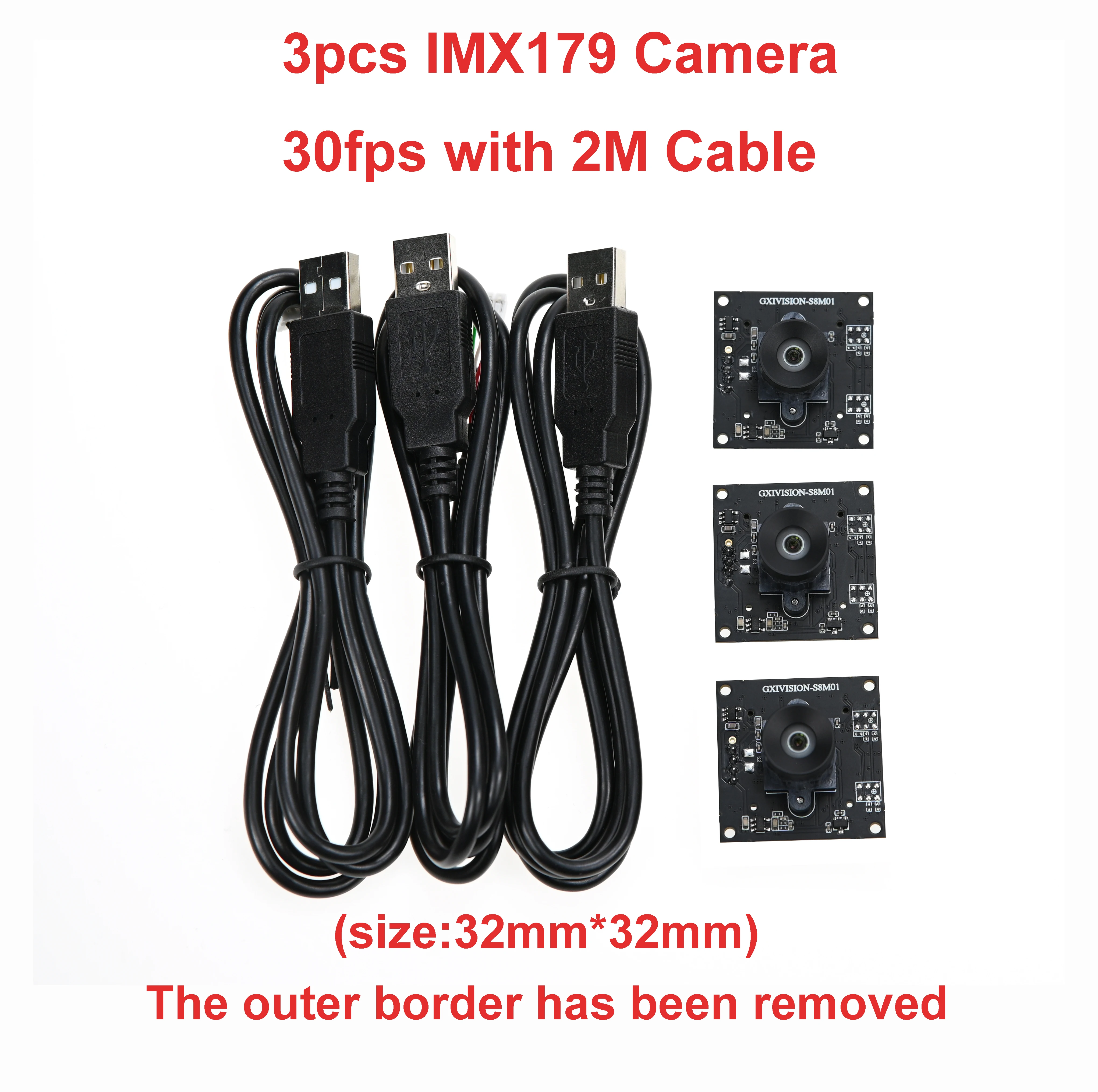 GXIVISION OV9732 1MP 30FPS 2M Cable 100 Degree USB Camera Module,3pcs OV2735、IMX179 Webcam Compatible For Autodarts.io Scoring