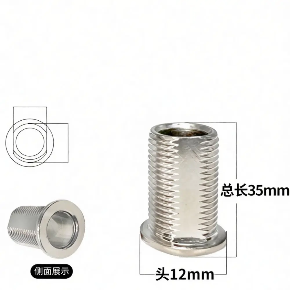 For For JINGUTE Nickel Plated Hollow Screw Fine Thread T Shape Bolt Fastener Round Head Lighting Equipment Assembly Components