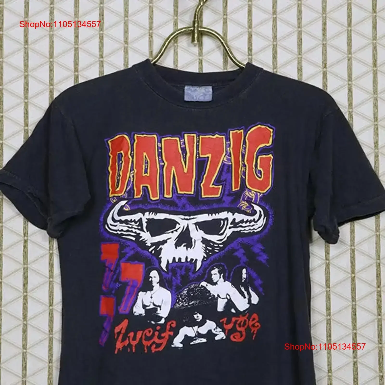 Vintage Danzig T Shirt Lucifuge Misfits Samhain Rare Faded Black S 5XL vintage Washed Slightly Versatile Comfortable streetwear