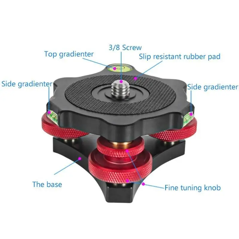 R53C Tri-Wheel Base with 3 x Bubble Levels Horizontal Adjustment Dials