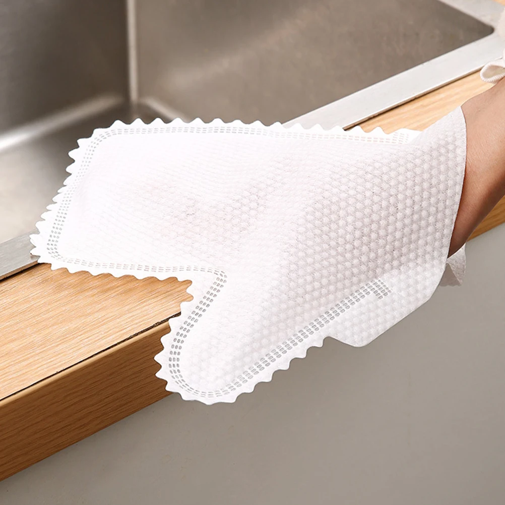

50pcs White Disposable Cleaning Gloves Non Woven Dusting Mitts for Home Kitchen Glassware Window Sinks Planting House Cleaning