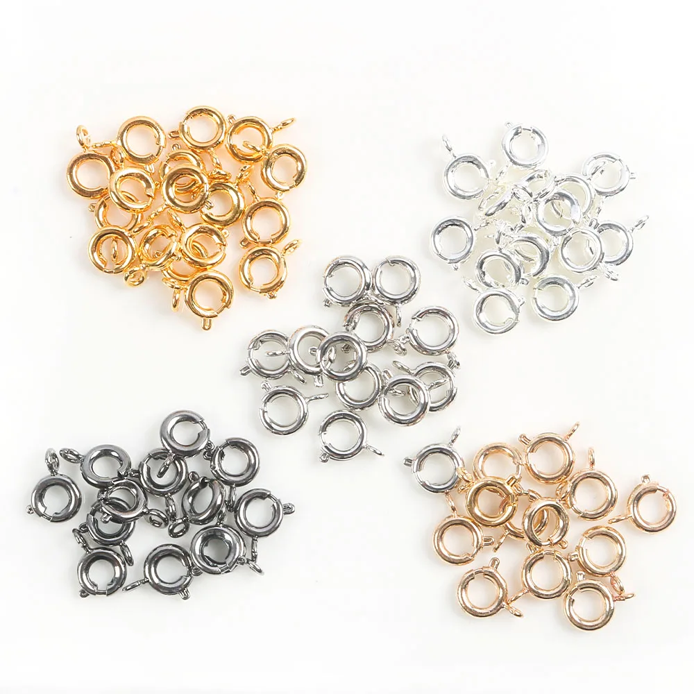 

30pcs/lot Metal Gold Round Round Claw Spring Clasps Hooks for Bracelet Necklace Connectors DIY Jewelry Making Supplies