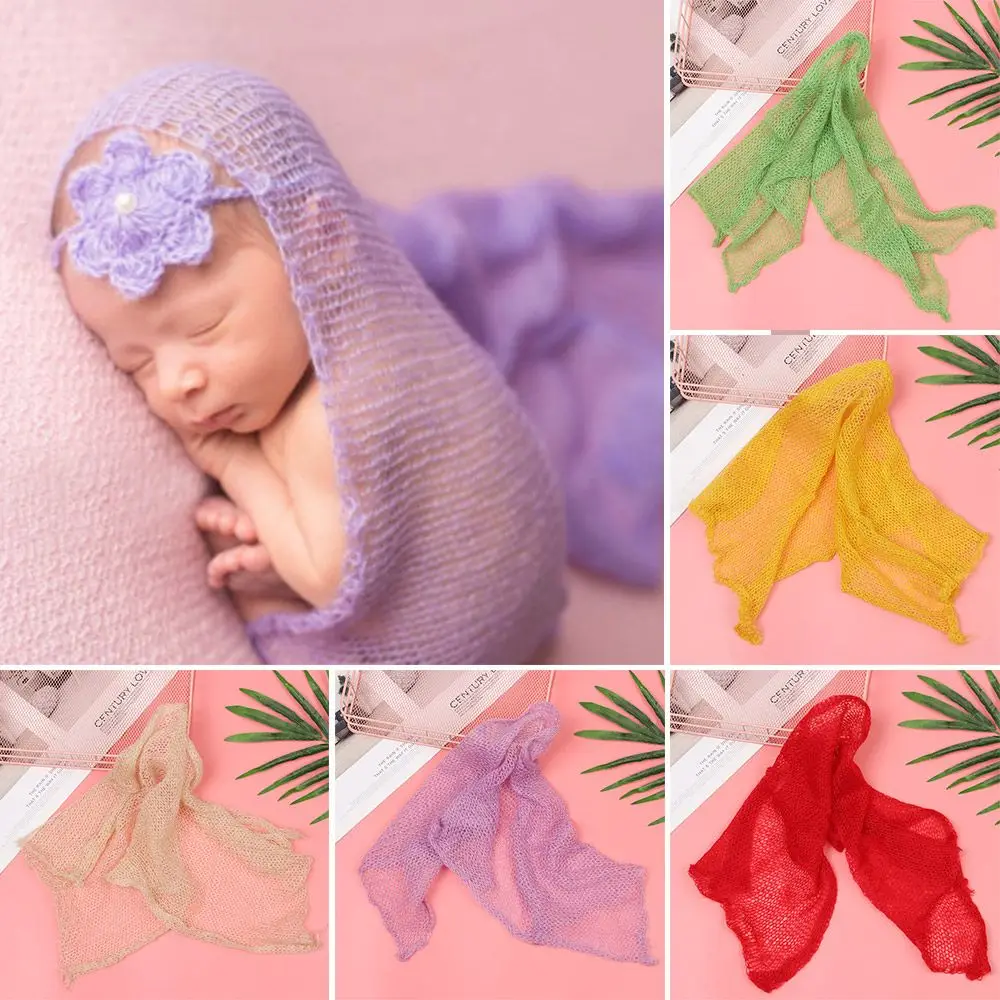 

1pc Luxury Auxiliary Soft Long Elastic Studio Shoot Baby Photography Props Stretch Knit Wrap Blanket Newborn Wrap