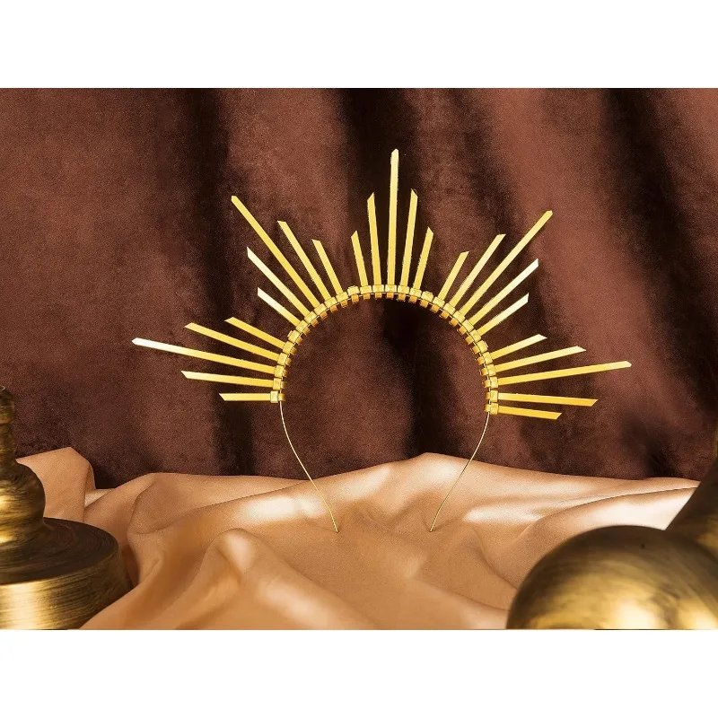 1PCS/ Spiked Halo Crown Headband - Adjustable Zip Tie Goddess Headpiece for Women's Halloween Costume & Cosplay Party