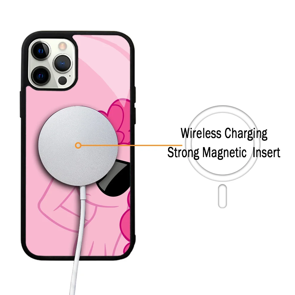 Cute My L-Little P-Pony Phone Case For IPhone 11 12 13 14 15 Plus Pro Max Mirror Acrylic Cover For Magsafe Wireless Charging