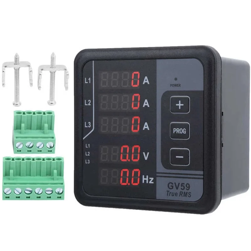 

Digital Meter GV59 Current Voltage Measuring Gauge for 3 Phase Generator DC 165-265V Monitoring Instrument