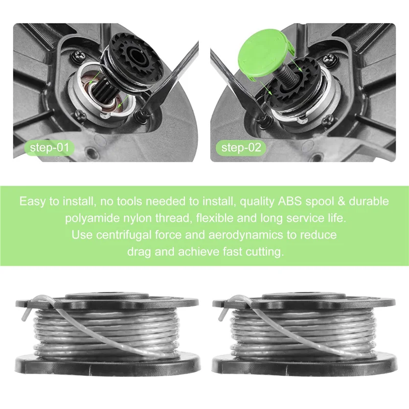 

ABRW-4 Pack String Trimmer Spool Line For F016800569 Easygrasscut 23, 26, 18, 18-230, 18-260, 18-26 Replacement