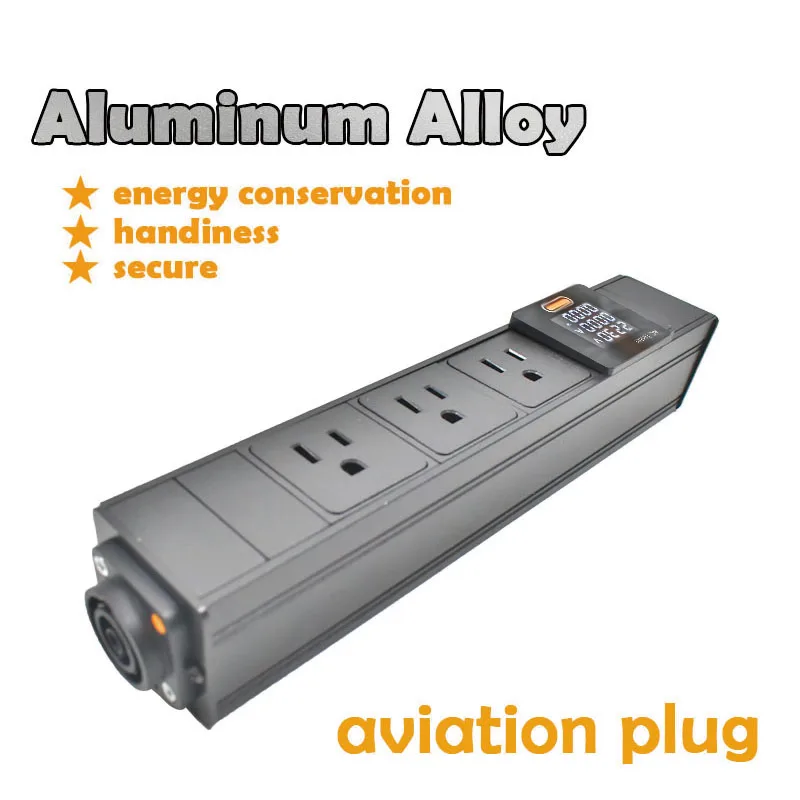 US Socket PDU Power Strip Network Cabinet Rack Schuko Aviation Plug with Ampere Meter Display Screen No Extension Cable