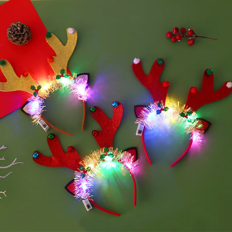 

Christmas Headband with LED Lights Snowflake Xmas Tree Hair Band 2025 Christmas Decorations for Home Girls Women New Year Gifts