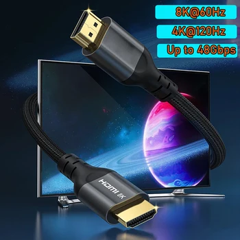 HDMI 2.1 kabel 8K 60Hz Lange HDMI 2.1 3M/2M/1M kabel 4K 120Hz Gevlochten kabel HDMI 2.1 voor PS5 Xbox Series X/S HDMI 2.1 Schakelaar HDTV