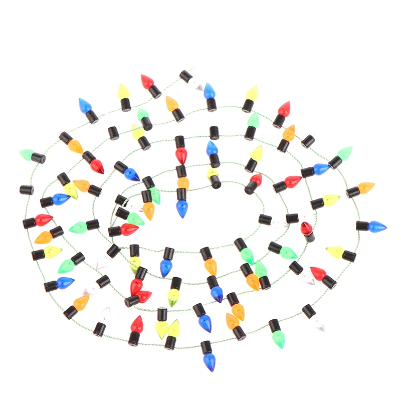 1 PC 1:12 1 chaîne de fausses lumières Mini accessoires de meubles chaîne lumières noël bonne décoration maison de poupée Miniature