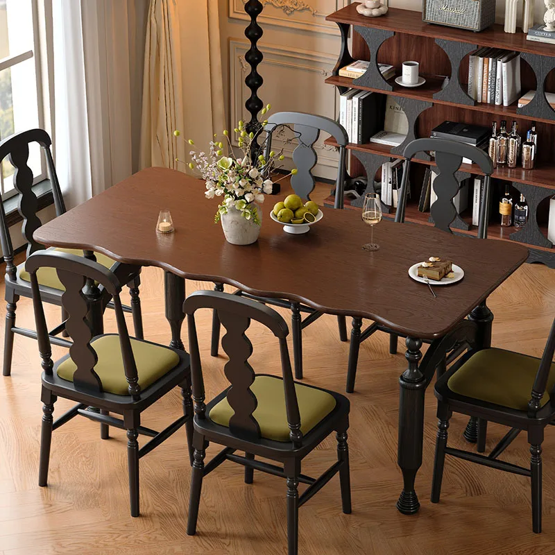 

Wood Restaurant Dining Table Designer Lounge Corner Reception Coffee Modern Dining Table Luxury Kitchen Muebles Home Furniture