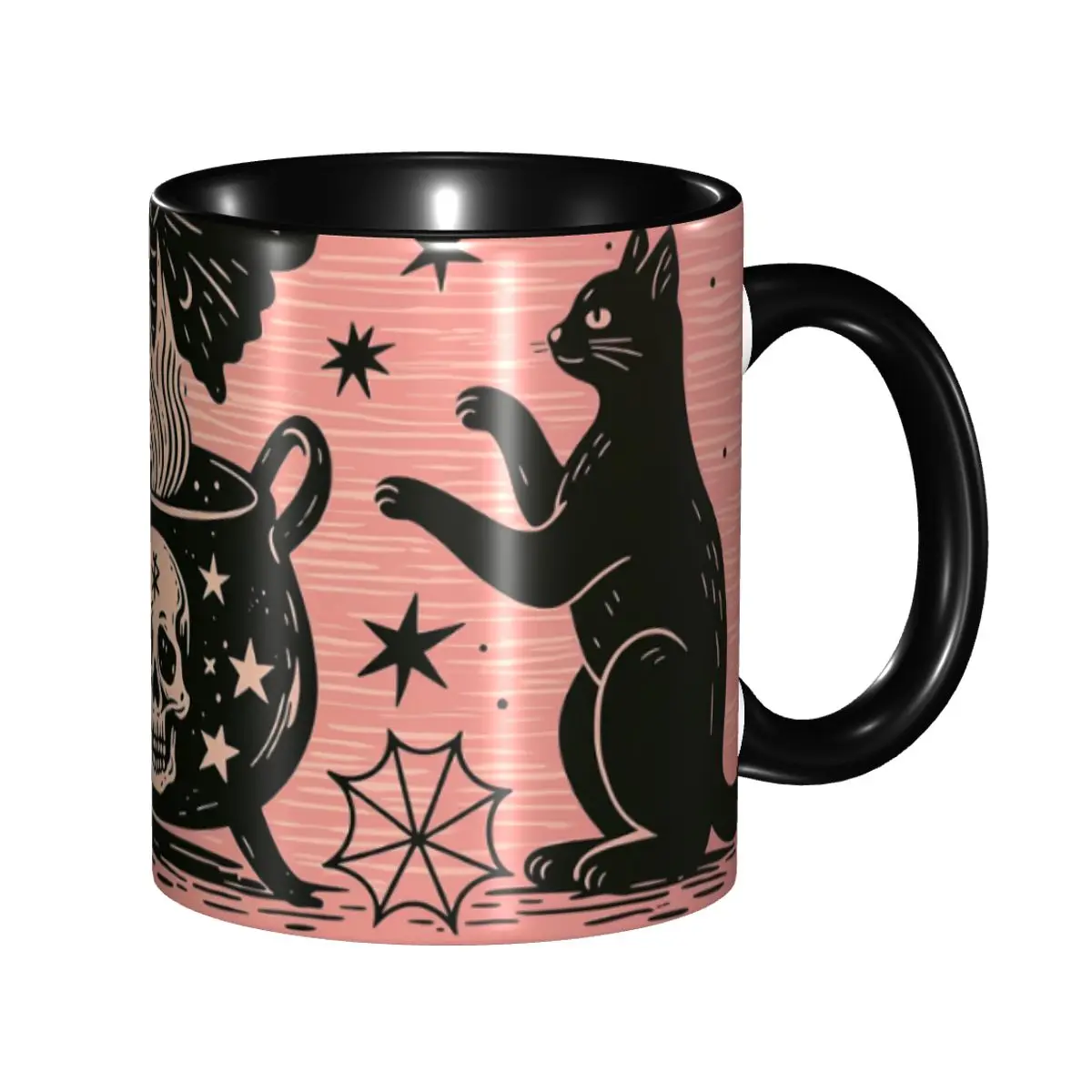 Cute Halloween Black Cats Coffee Cup Room Witchy Spooky Mug