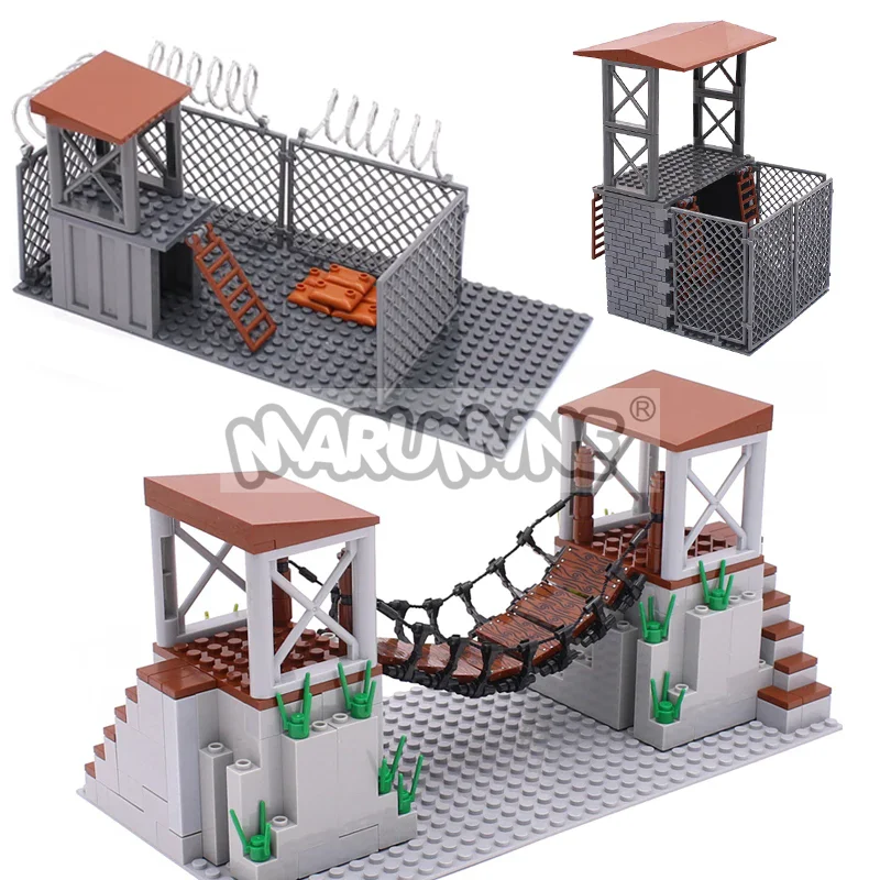 

Набор строительных блоков Marumine кубики MOC Sentry Tower outвыделения, армейский Солдат Второй мировой войны, строительные блоки, модель игрушек