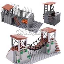 Marumine MOC Bricks Sentry Tower Outliers Military Building Set Soldier Army Construction Blocks Scene Model Kit Accessories