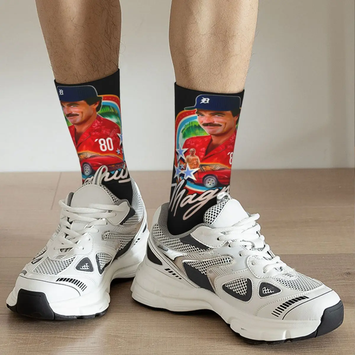 Hip Hop Male Socks Tom Selleck Is The Daddy Accessories Soft Vintage Sport Socks Spring Autumn Winter