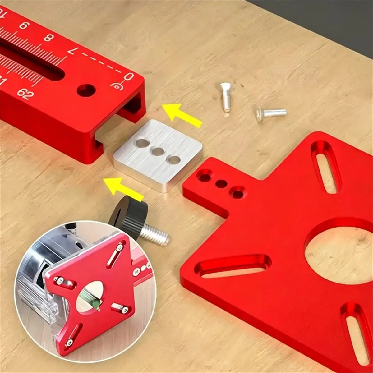 Multi-use Gear Router Milling Groove Bracket Kit Radius Router Circle Cutting Jig for Precise Woodworking