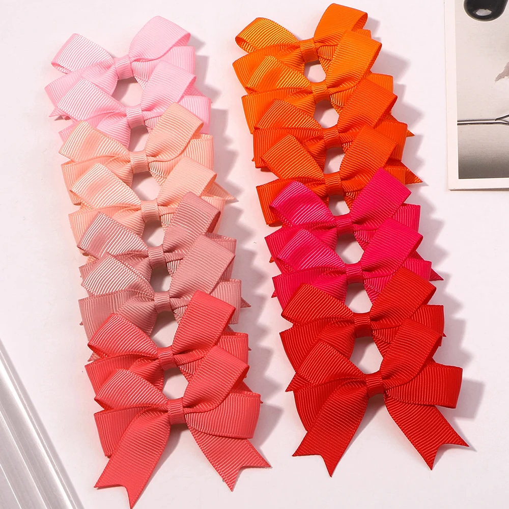 2Pcs/Set Colorful Ribbon Bowknot Hair Clip for Girls Mini Handmade Hairpins Barrettes Headwear Kids Baby Hair Accessories Gift