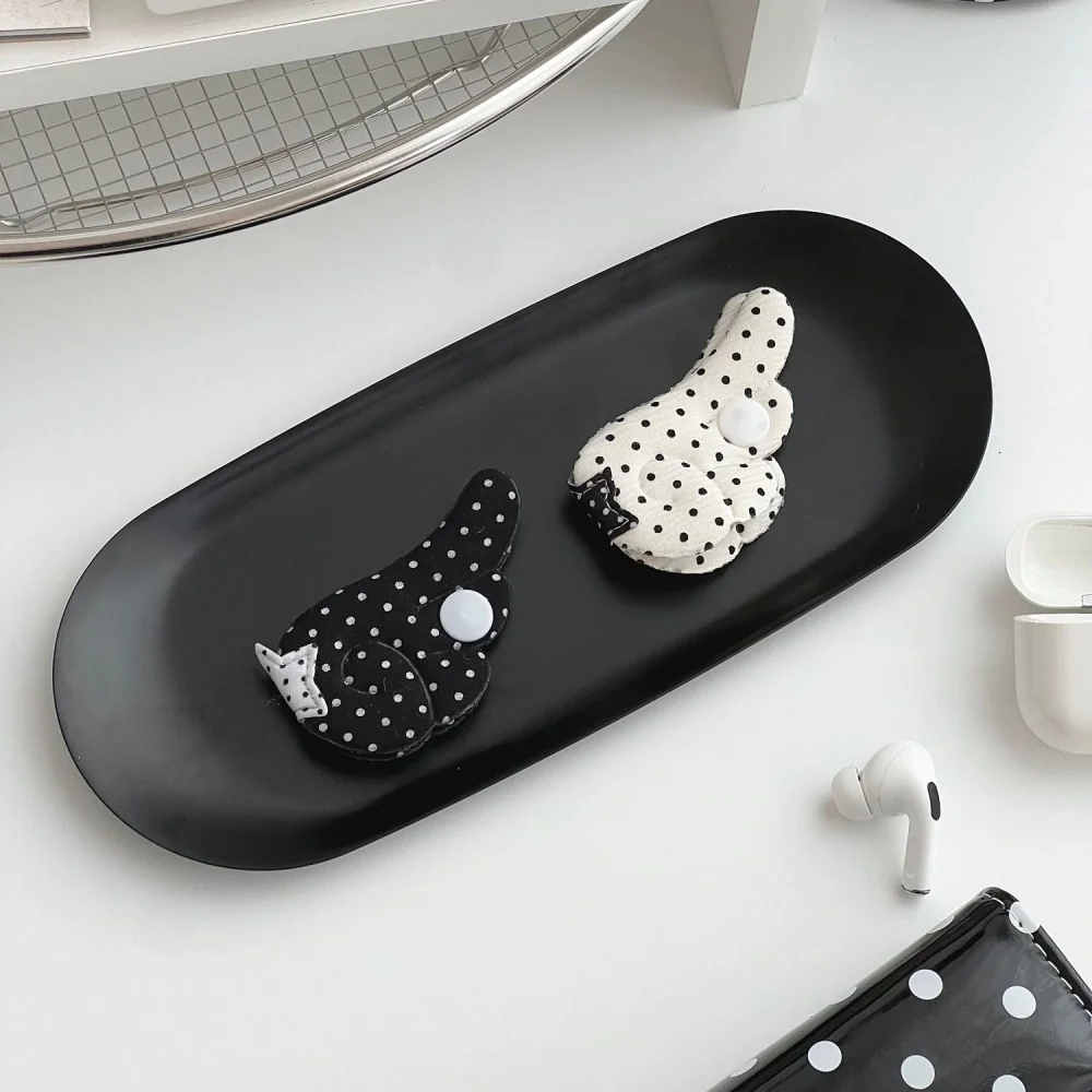 Y2K Handmade fabric wing organizer no punching storage buckle winding device desktop data cable headphones office decoration