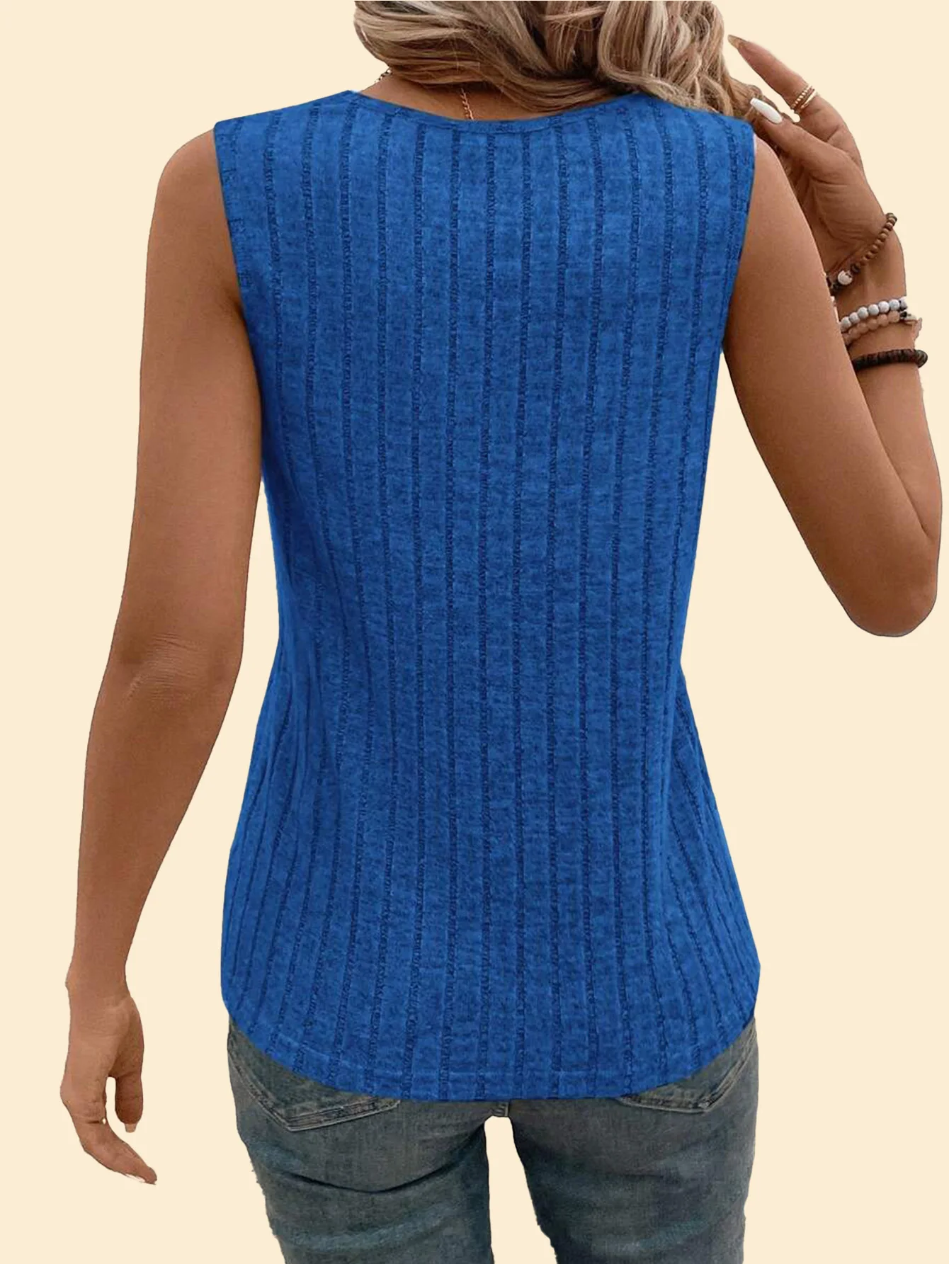 2025 Summer Fashion Casual Striped V-neck Vest
