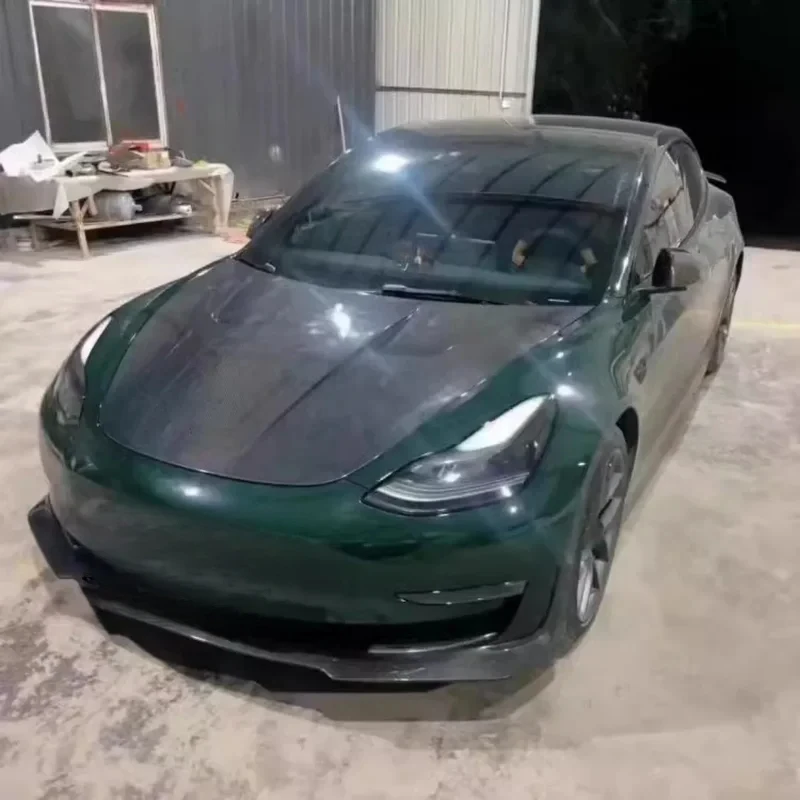 High Quality Carbon Fiber Hood Scoop Engine Hood Exterior Mod Parts Fit For Compact Electric Sedan