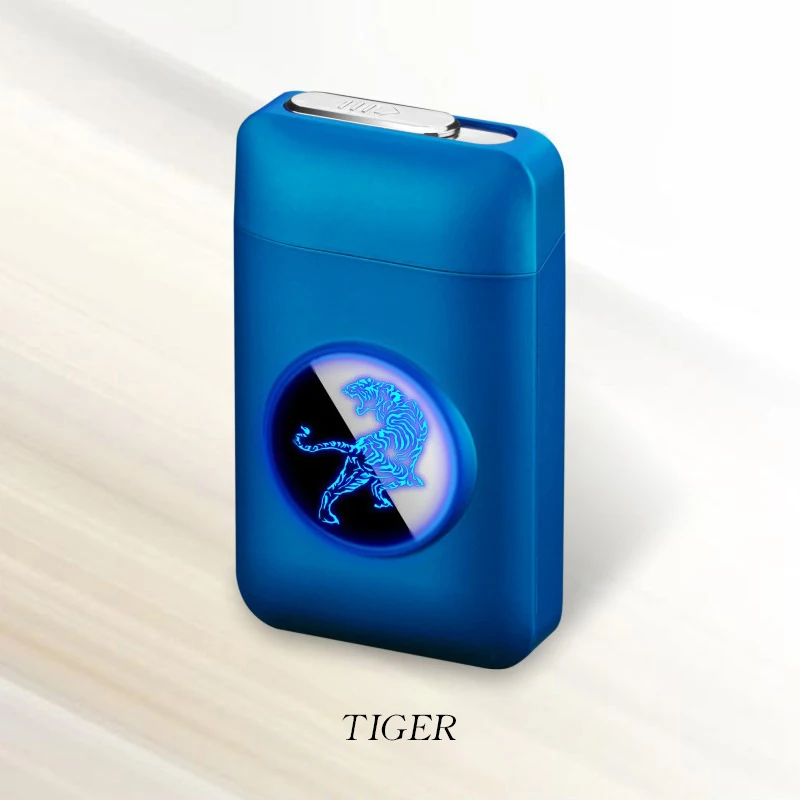 Charging Cigarette Box Lighter Integrated Machine Dual Use 19 Cigarette Boxes Wind and Moisture Proof USB Electronic Cigarette L