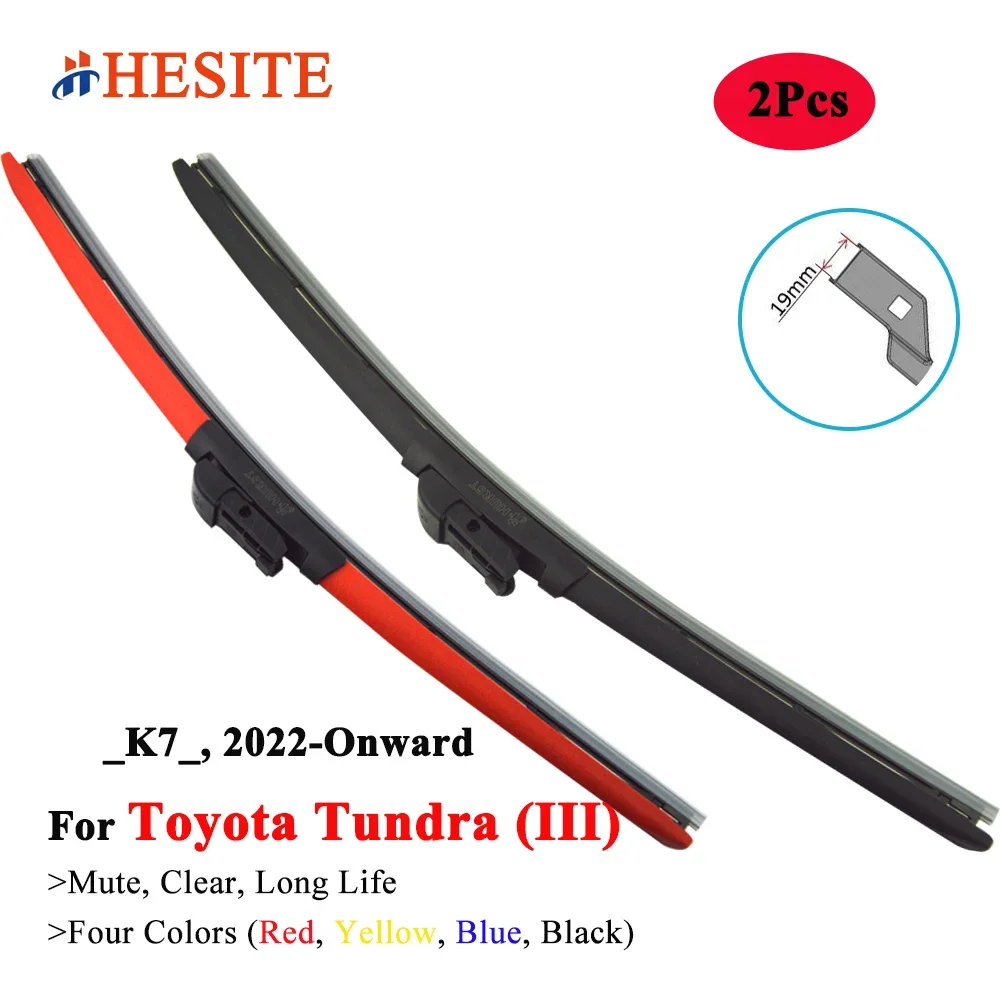 

HESITE Colorful Wiper Blades For Toyota Tundra Pick Up K7 2022 2023 Automobile Exterior Replacement Parts Car Windshield Brushes