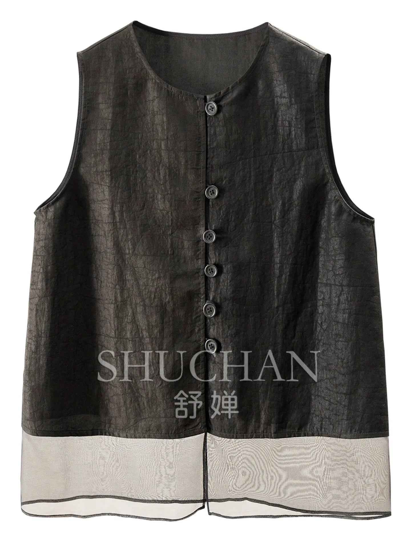 SHUCHAN Tank Top Summer 2026 New New Chinese Heavy Silk Fragrant Cloud Yarn and Eugen Satin Vest Female 60J8