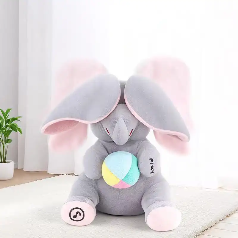 귀가 움직이는 노래하는 코끼리 인형, 전동 플러시 장난감, 귀여운 코끼리 봉제 인형, 아기 선물용