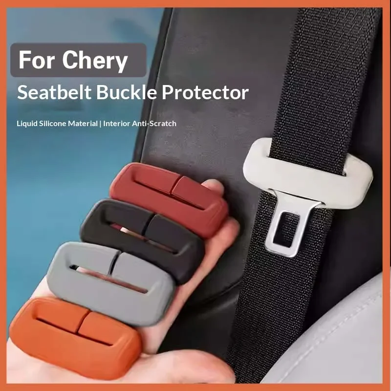 For Chery Arrizo8 Tiggo8PRO FengyunA8L Tiggo7 Interior Accessries 2/4 Piece Car Seat Belt Silicone Protective Cover Trim