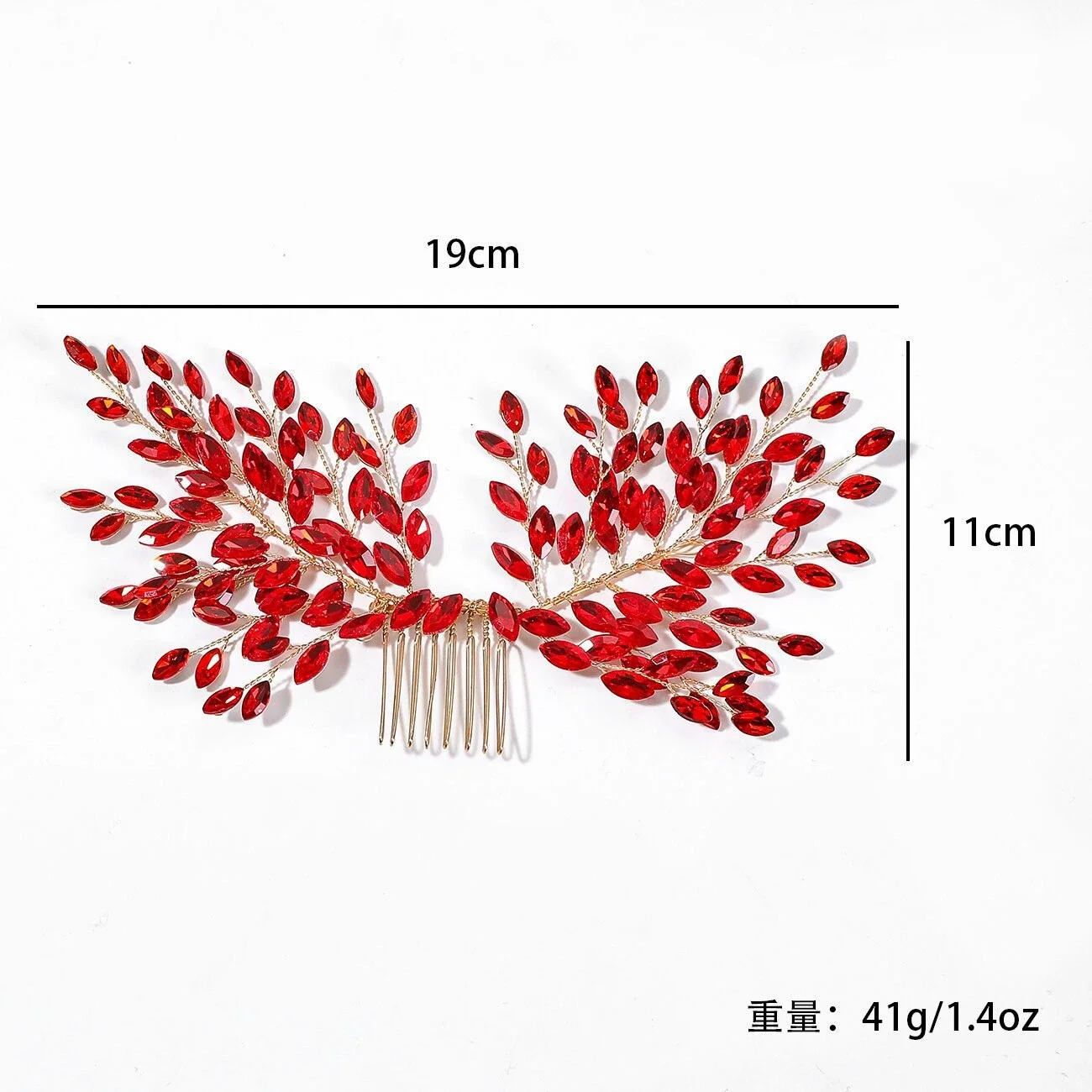 SLBRIDAL Handgefertigter Kristall-Strass-Perlen-Keramikblumen Braut-Haarkamm Hochzeits-Haaraccessoires Brautjungfern Damenschmuck – Detail 3