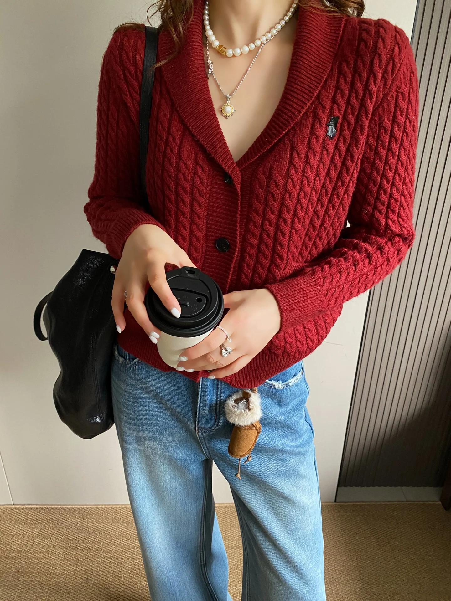 

Loose Knitted Twist Sweater Coat Women Autumn Winter New Sle Lazy Collar Open Cardigan Top Mixed Fiber Long Sve