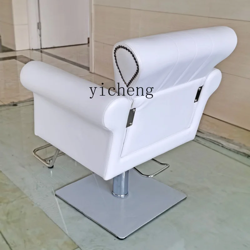 XL High-End Hair Salon Barber Shop Hair Cutting Chair White Thick Cushion Appearance