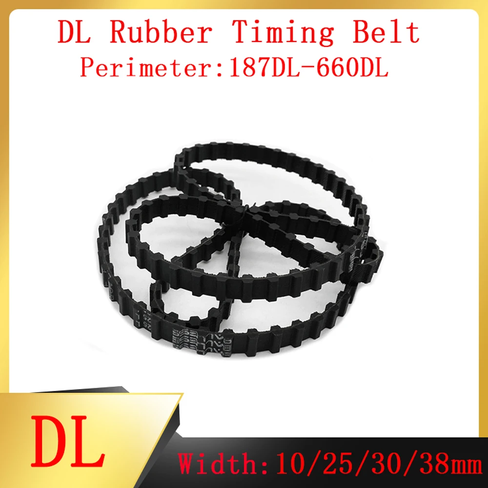 

Double-sided Toothed DL Synchronous Belt Perimeter=187DL~660DL Width 10mm 25mm 30mm 38mm Black Closed-loop Rubber Timing Belt