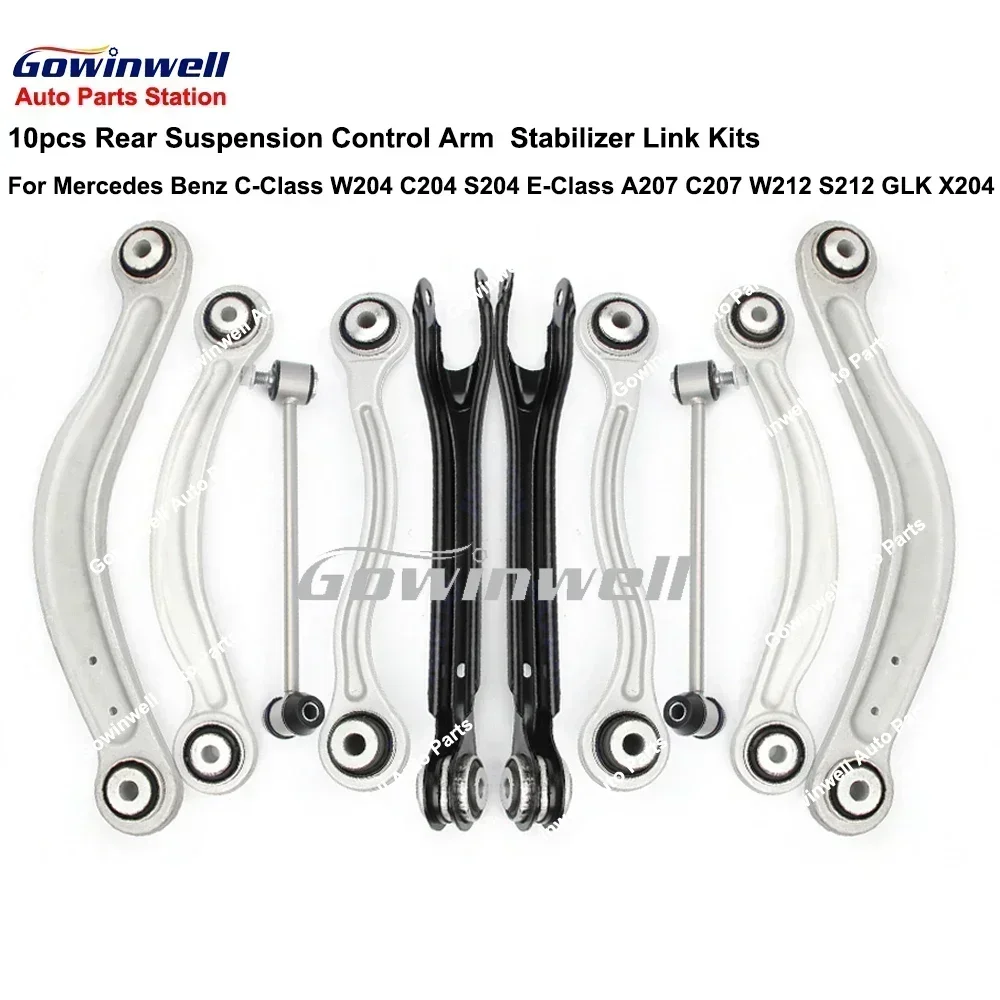 10pcs Rear Suspension Control Arm Kits For Mercedes Benz C-Class W204 C204 S204 E-Class A207 C207 W212 S212 GLK X204