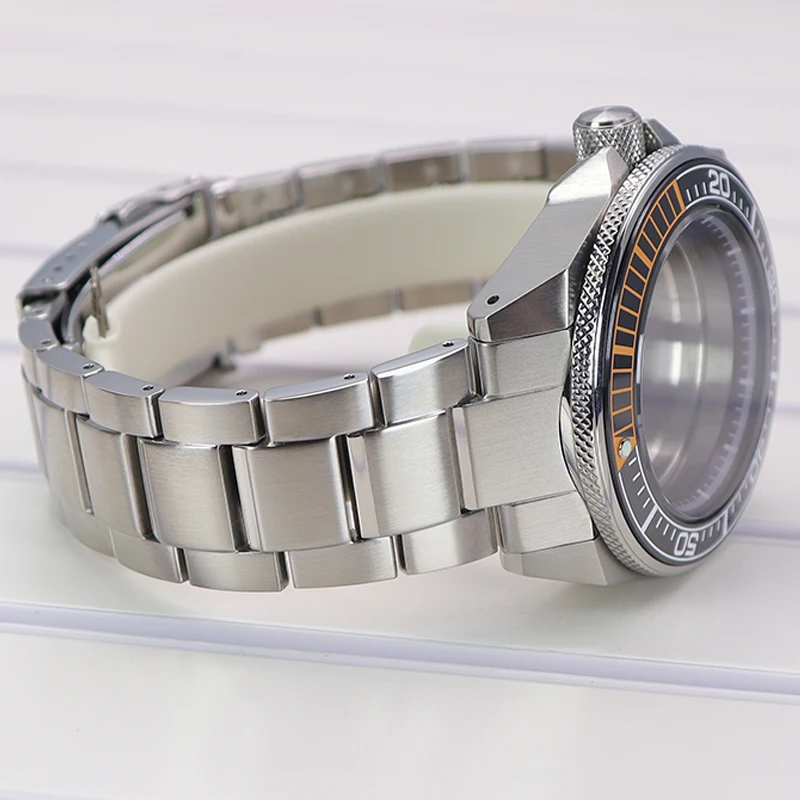 43,8 mm für SKX Samurai Taucheruhrgehäuse, Armbandzubehör, Saphirglas für NH35 NH36 NH38 4R35 4R36, transparente Rückseite – Detail 4
