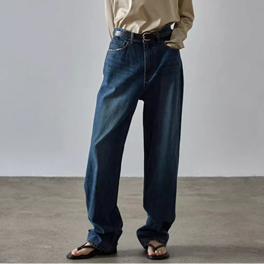 

Maxdutti French Lazy Boyfriend Style Loose Jeans Cotton Soft Harem Mom Jeans Women's Jeans Women's Denim Pants Woman Clothes