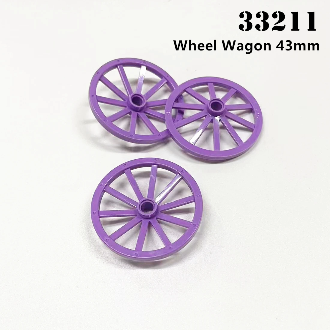 Rainbow Pig MOC Parts 33211 Wheel Wagon 43mm High-Tech Compatible Bricks DIY Building Blocks Particle Kid Puzzle Brain Toys