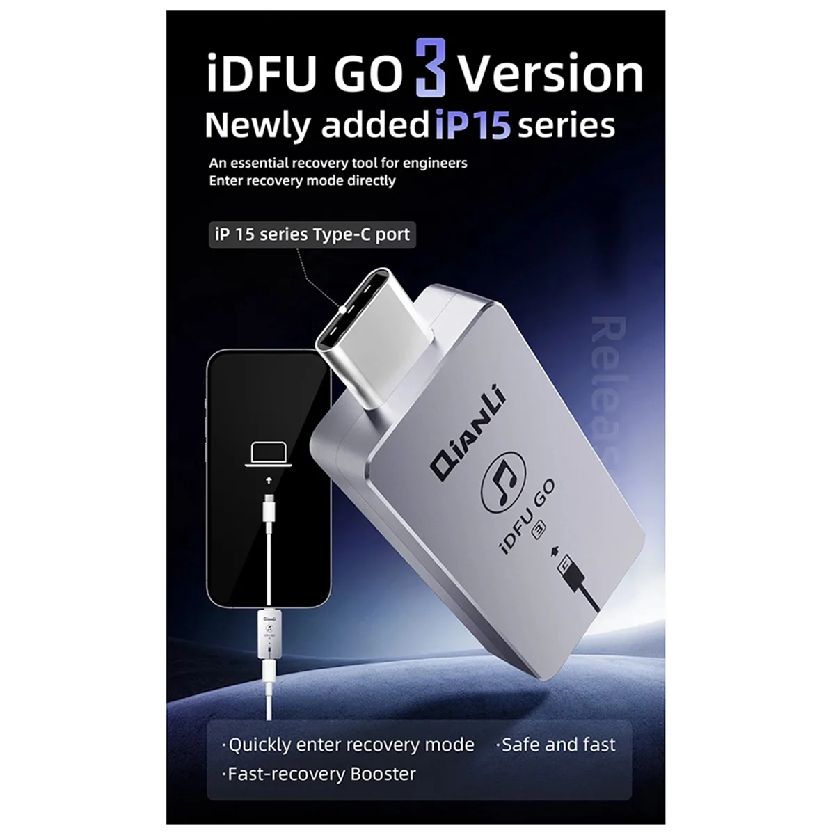 

A002 IDFU GO 3 Fast-Recovery Booster Cable 2.8 Seconds Quick Startup DFU for 15 Serie Screen Repair Tool