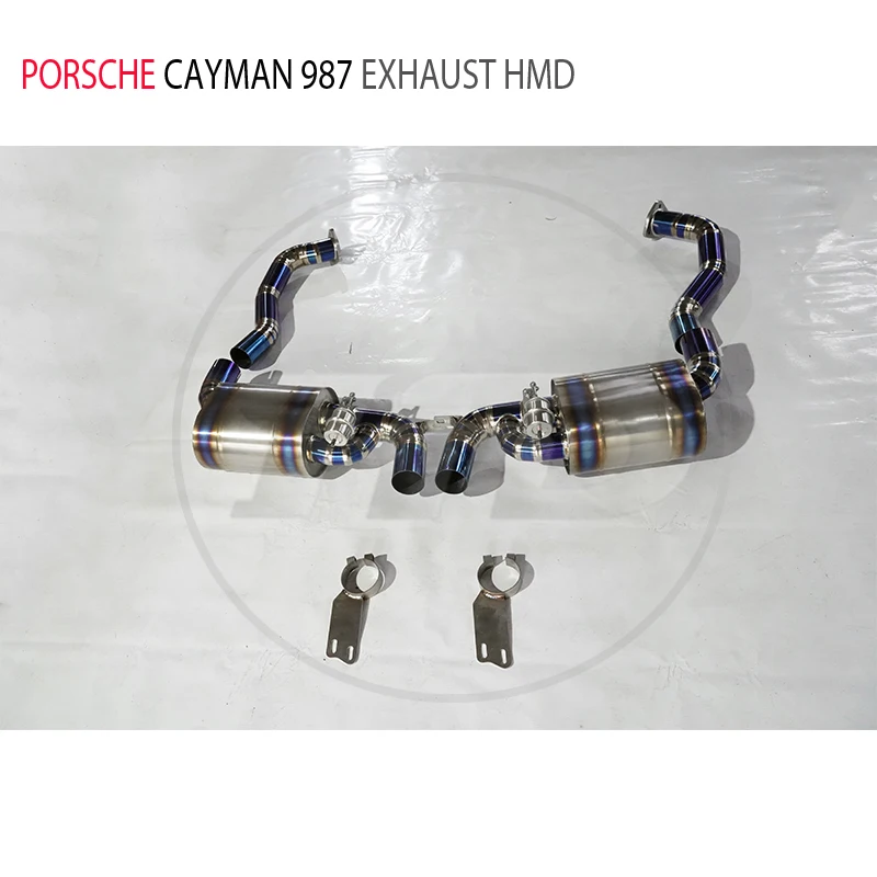 

High Quality Catback For Porsche Cayman 987.2 3.4L Titanium Alloy Exhaust System Vacuum Valve Muffler Non destructive HMD