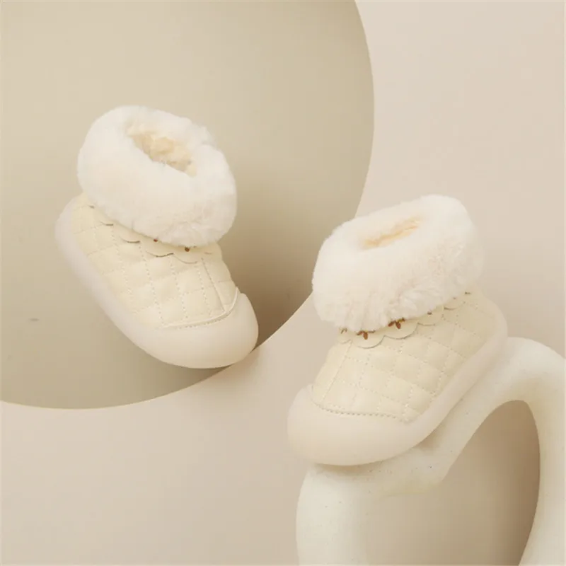 

2023 New Winter Baby Shoes Leather Embroider Toddler Ankle Princess Boots Soft Sole Fashion Little Girls Boots 15-25