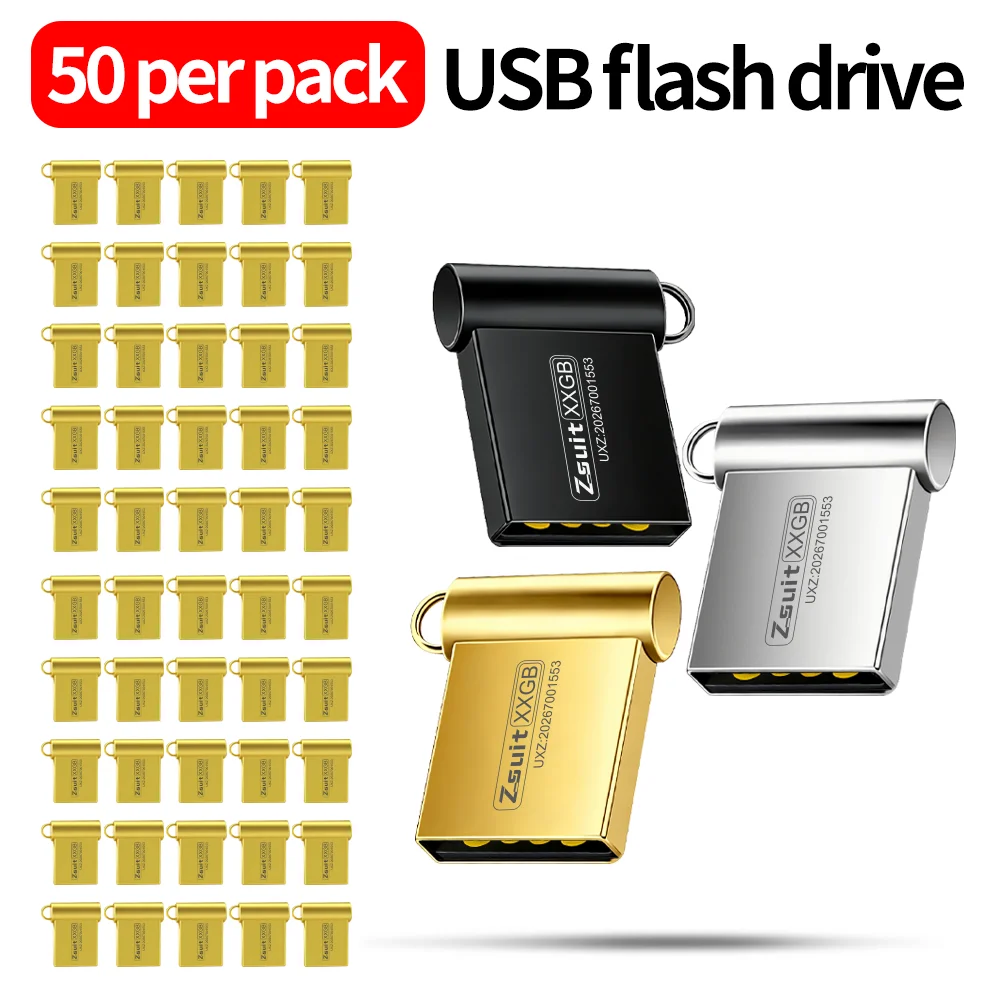 50 pcs Logo High-Speed Mini USB Flash Drives, Free Shipping USB 3.0/2.0 Interface 128GB/64GB/32GB Storage USB Metal Flash Drive